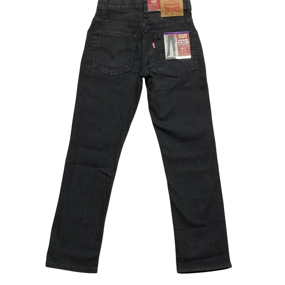 Levis Boys 511 Slim Flex Stretch Jeans Black Size 12 Regular‎ NWT